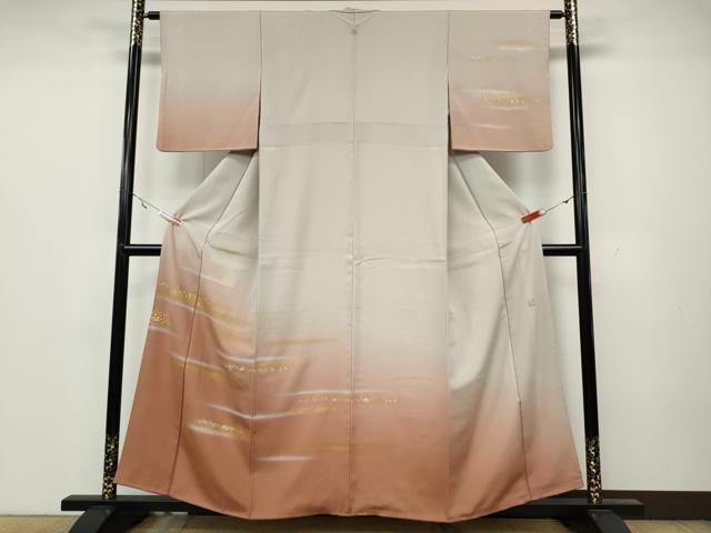 平和屋着物●人間国宝　福田喜三郎　訪問着　泊散らし　暈し染め　金彩　正絹　逸品　CAAZ2688ut 平和屋着物○人間国宝 福田喜三郎 訪問着 泊散らし 暈し染め 金彩 正絹