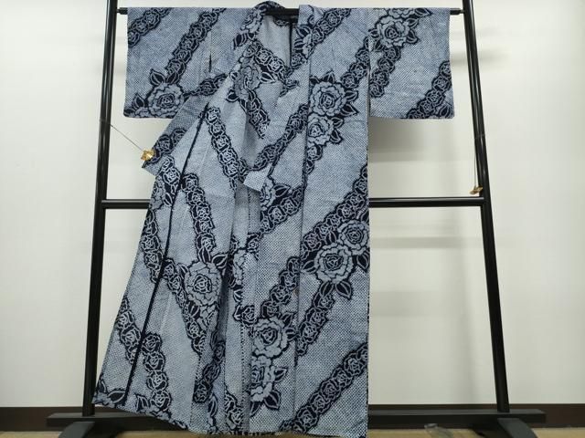 平和屋着物∴夏物 浴衣 有松鳴海絞り 薔薇 綿 CAAY4751ng