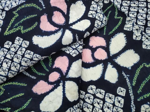 平和屋着物∴夏物 浴衣 有松鳴海絞り 枝牡丹 綿 CAAY4757ng