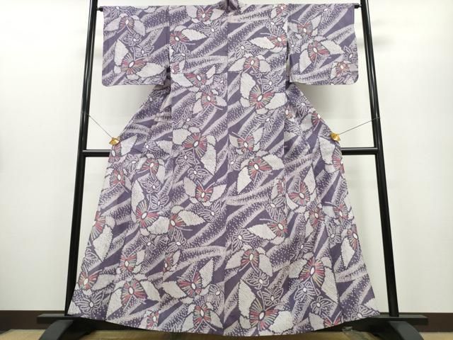 平和屋着物∴夏物 浴衣 有松鳴海絞り 舞蝶文 綿 CAAY4758ng