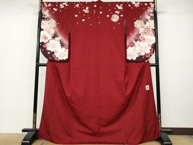 平和屋着物 anan ブランド 小振袖 二尺袖 雪輪舞花文 金彩 洗える着物 CAAZ2697ut