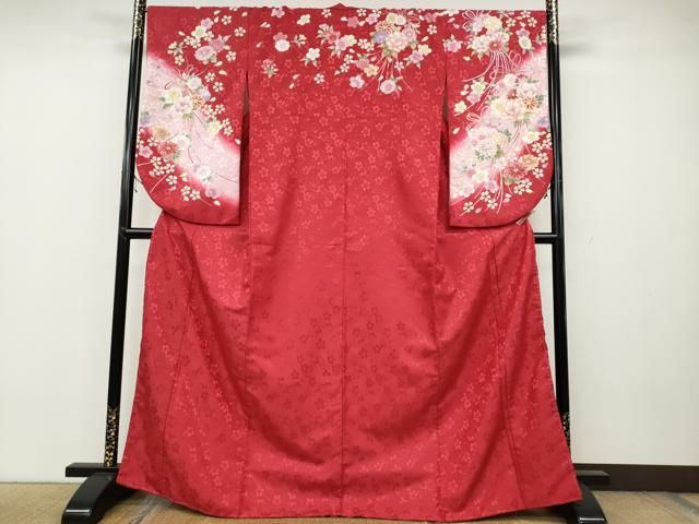 平和屋着物 小振袖 二尺袖 舞花文 洗える着物 CAAZ2698ut