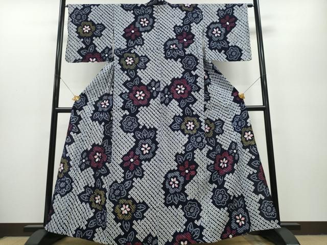 平和屋着物∴夏物 浴衣 有松鳴海絞り 舞花文 綿 CAAY4762ng