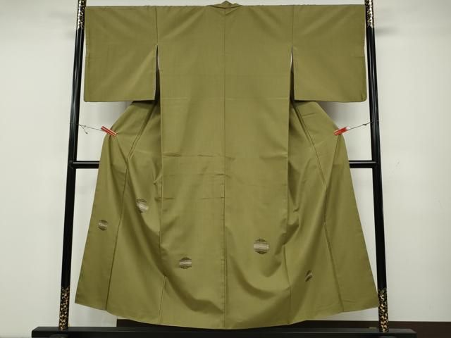 平和屋着物●色留訪問着　紬地　めがね織　吉祥丸文　正絹　逸品　CAAZ2701ut 平和屋着物○色留訪問着 紬地 めがね織 吉祥丸文 正絹 逸品 CAAZ2701ut