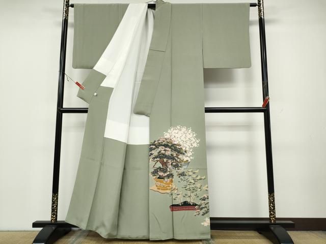 平和屋着物 京友禅作家 高瀬川美紀 色留袖 盆栽 陶器草花文 鈴乃屋扱い 正絹 CAAZ2705ut