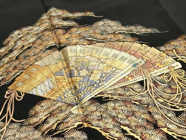 檜扇松花文 暈し染め