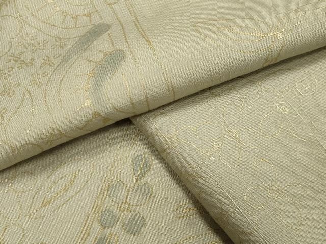 平和屋着物 上質な小紋 紬地 花唐草文 金彩 正絹 CAAY8347gh