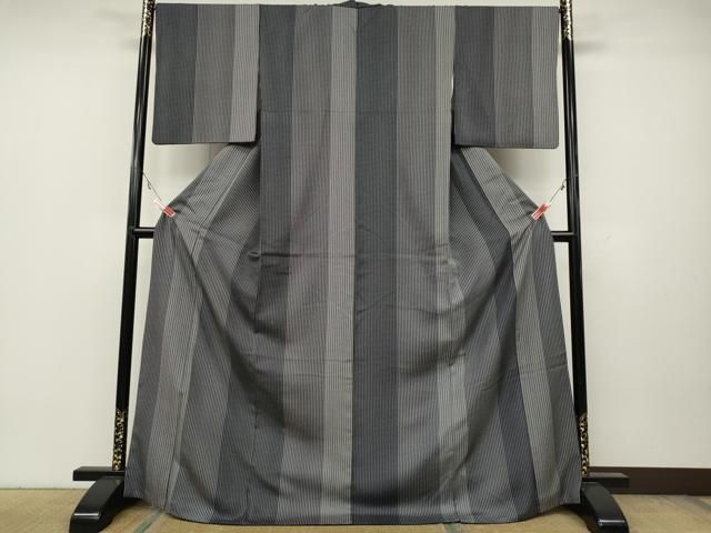 平和屋着物 上質な小紋 縞 正絹 CAAZ2714ut