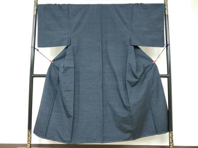 平和屋着物●男性　紬　アンサンブル　長羽織　鉄紺色　正絹　逸品　DAAY5499ud 平和屋着物○男性 紬 アンサンブル 長羽織 鉄紺色 正絹 逸品