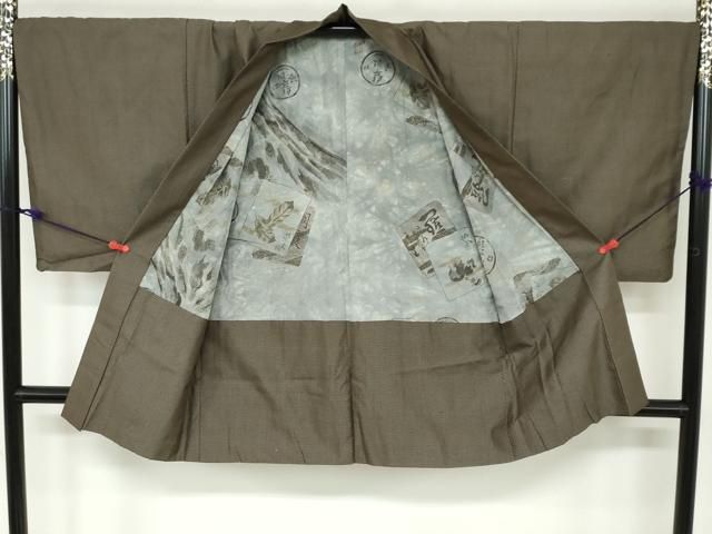平和屋着物○男性 紬 アンサンブル 長羽織 100亀甲 総詰め 正絹 逸品  