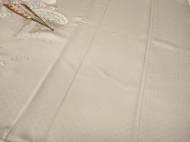 平和屋着物○訪問着 駒刺繍 扇枝花文 金彩 正絹 逸品 CAAZ2722ut