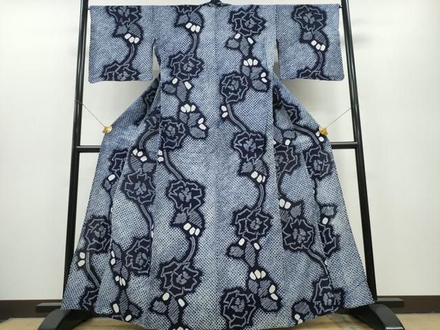 平和屋着物∴夏物 浴衣 有松鳴海絞り 薔薇 綿 CAAY4779ng