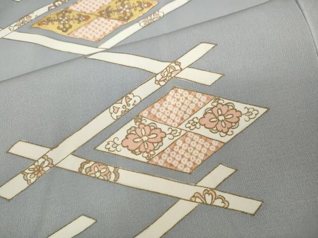 平和屋着物○銀座きしや 訪問着 駒刺繍 菱吉祥花文 金彩 正絹 逸品