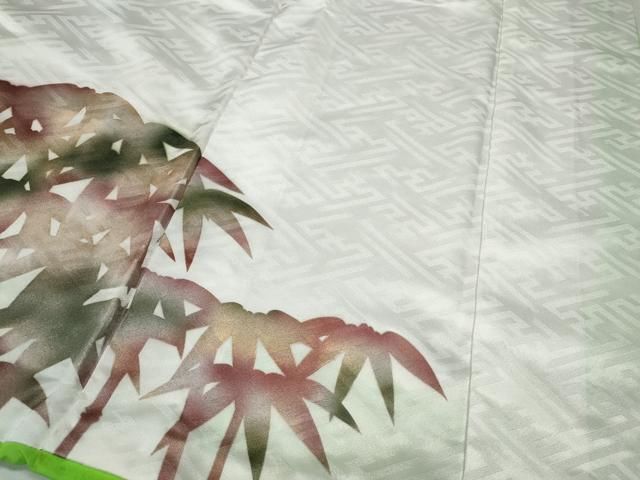 平和屋着物○男性 訪問着 舞台衣装 笹竹文 金銀彩 洗える着物