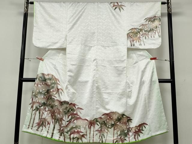 平和屋着物 男性 訪問着 舞台衣装 笹竹文 金銀彩 洗える着物 CAAZ2726ut