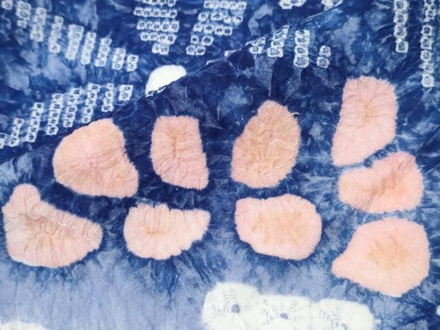 平和屋着物∴夏物 浴衣 有松鳴海絞り 流水菊文 綿 逸品 CAAY4782ng