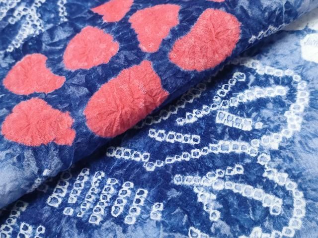 平和屋着物∴夏物 浴衣 有松鳴海絞り 流水菊文 綿 逸品 CAAY4782ng