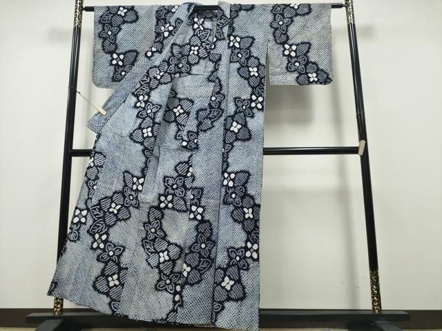 平和屋着物∴夏物 浴衣 有松鳴海絞り 舞花文 綿 CAAY4786ng