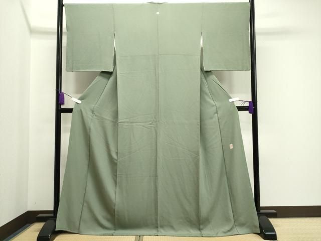 平和屋着物 上質な色無地 作家物 柳茶色 ロング丈 正絹 CAAY8372gh