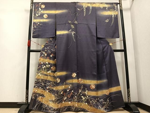 平和屋着物●訪問着　駒刺繍　草花文　暈し染め　金彩　ますいわ屋扱い　正絹　逸品　AABC8004ph 平和屋着物○訪問着 駒刺繍 草花文 暈し染め 金彩 ますいわ屋扱い 正絹