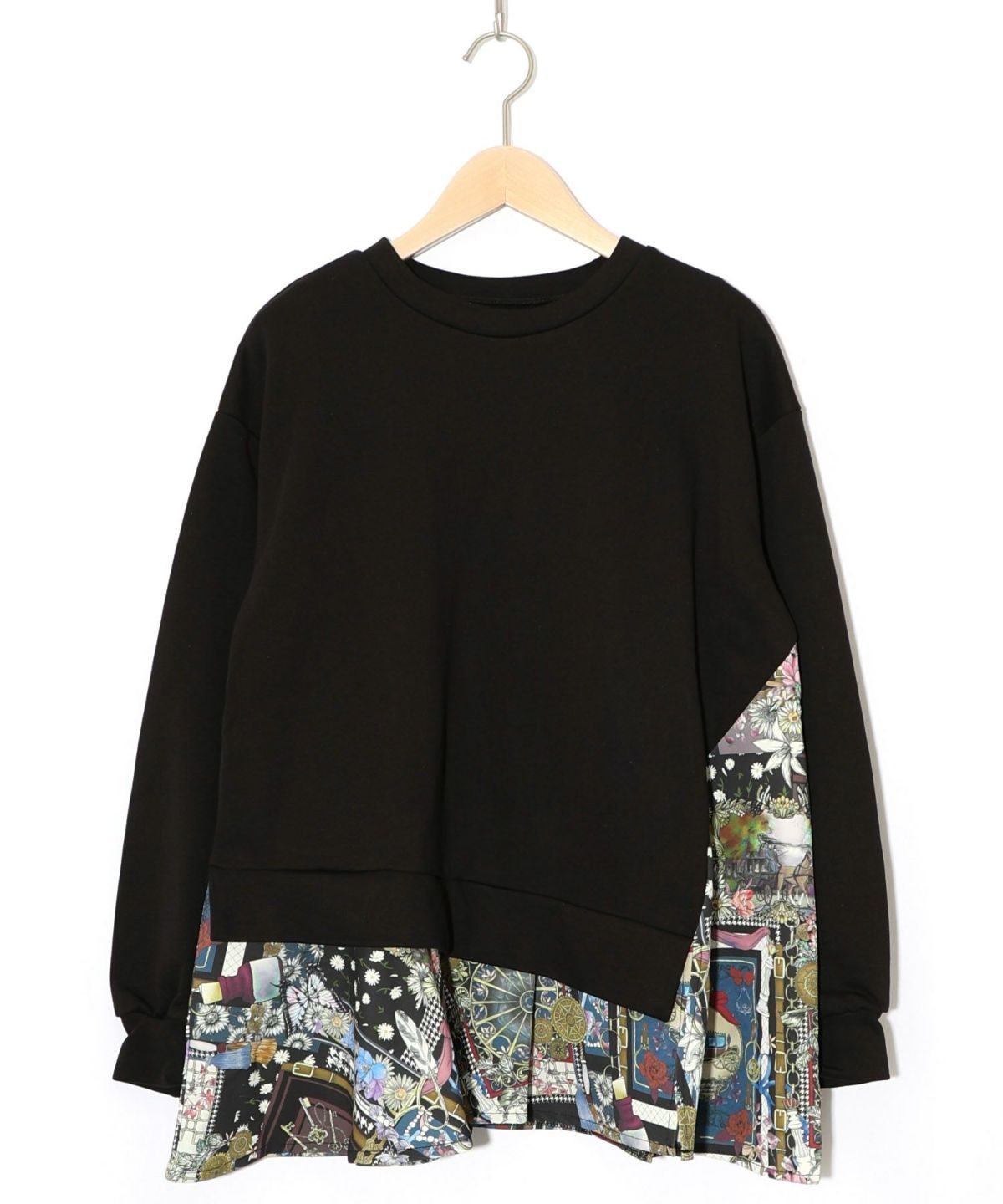  isScoLar イズス 553244 異素材ミックス裏毛アシメプルオーバー その他 トップス