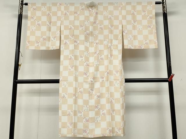 単衣 市松花蝶文