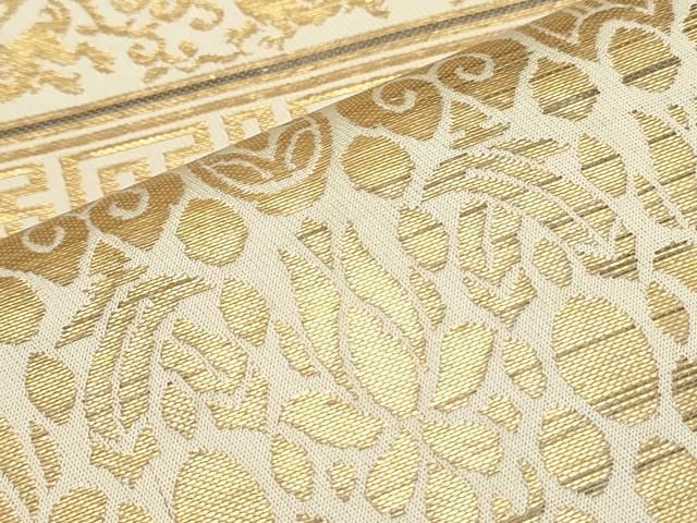 平和屋着物○龍村晋謹製 全通柄袋帯 名物裂 金糸 正絹 逸品 DAAY0241ob