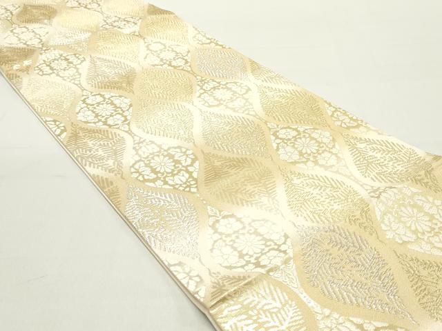 平和屋着物●六通柄袋帯　唐織　草木染　立涌草花文　金銀糸　正絹　逸品　DAAY0257ob 平和屋着物○六通柄袋帯 唐織 草木染 立涌草花文 金銀糸 正絹 逸品