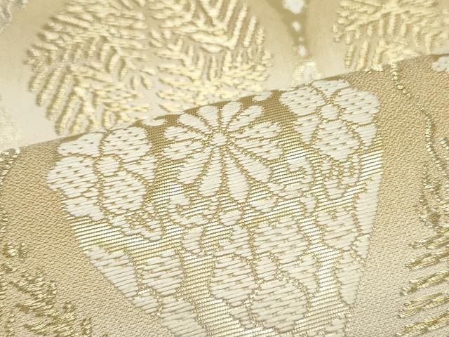 平和屋着物●六通柄袋帯　唐織　草木染　立涌草花文　金銀糸　正絹　逸品　DAAY0257ob 平和屋着物○六通柄袋帯 唐織 草木染 立涌草花文 金銀糸 正絹 逸品