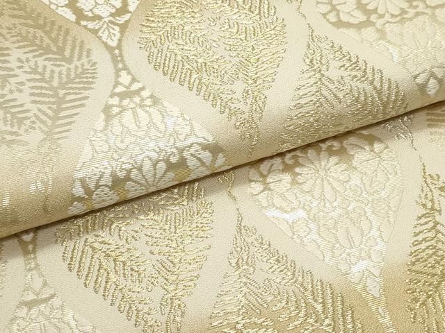 平和屋着物○六通柄袋帯 唐織 草木染 立涌草花文 金銀糸 正絹 逸品