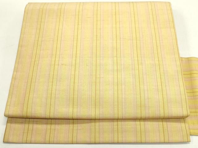 平和屋着物 全通柄九寸名古屋帯 紬地 間道 正絹 DAAY0307ob