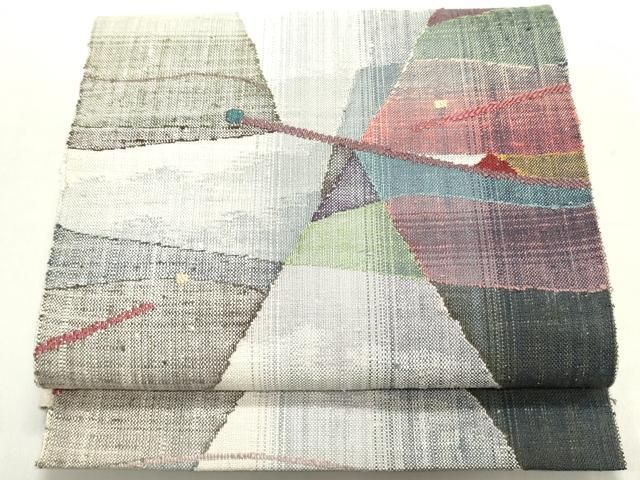 平和屋着物○八寸名古屋帯 紬地 雪輪花文 正絹 逸品 DAAX9838fe