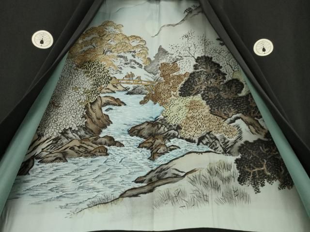 平和屋着物○男性 黒紋付 羽織セット 正絹 逸品 AABC6157ck - メルカリ