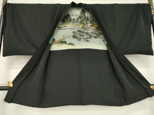 平和屋着物●男性　黒紋付　羽織セット　正絹　逸品　AABC8099ck 平和屋着物○男性 黒紋付 羽織セット 正絹 逸品 AABC8099ck - メルカリ