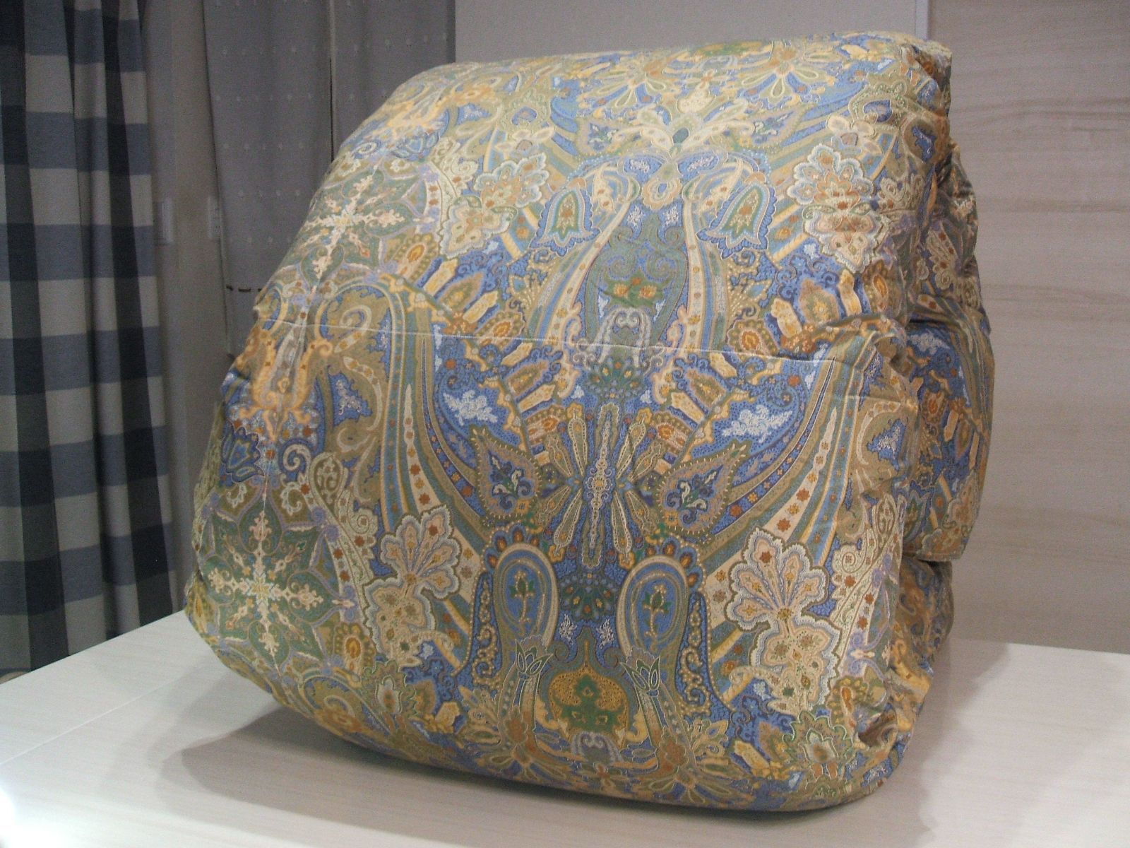 六つ星 ブラック フランス産 ダウン95% 1 2増量 80超長綿100% 二層式 羽毛布団 シングル ブルー