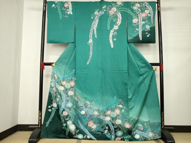 平和屋着物 訪問着 作家物 辻が花 舞花文 暈し染め 正絹 AABC9236ck