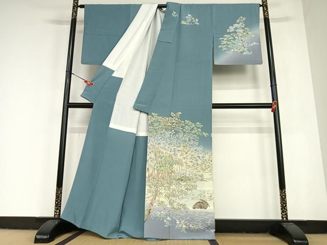 平和屋着物 訪問着 友禅 作家物 風景文 暈し染め 正絹 AABC4925zg