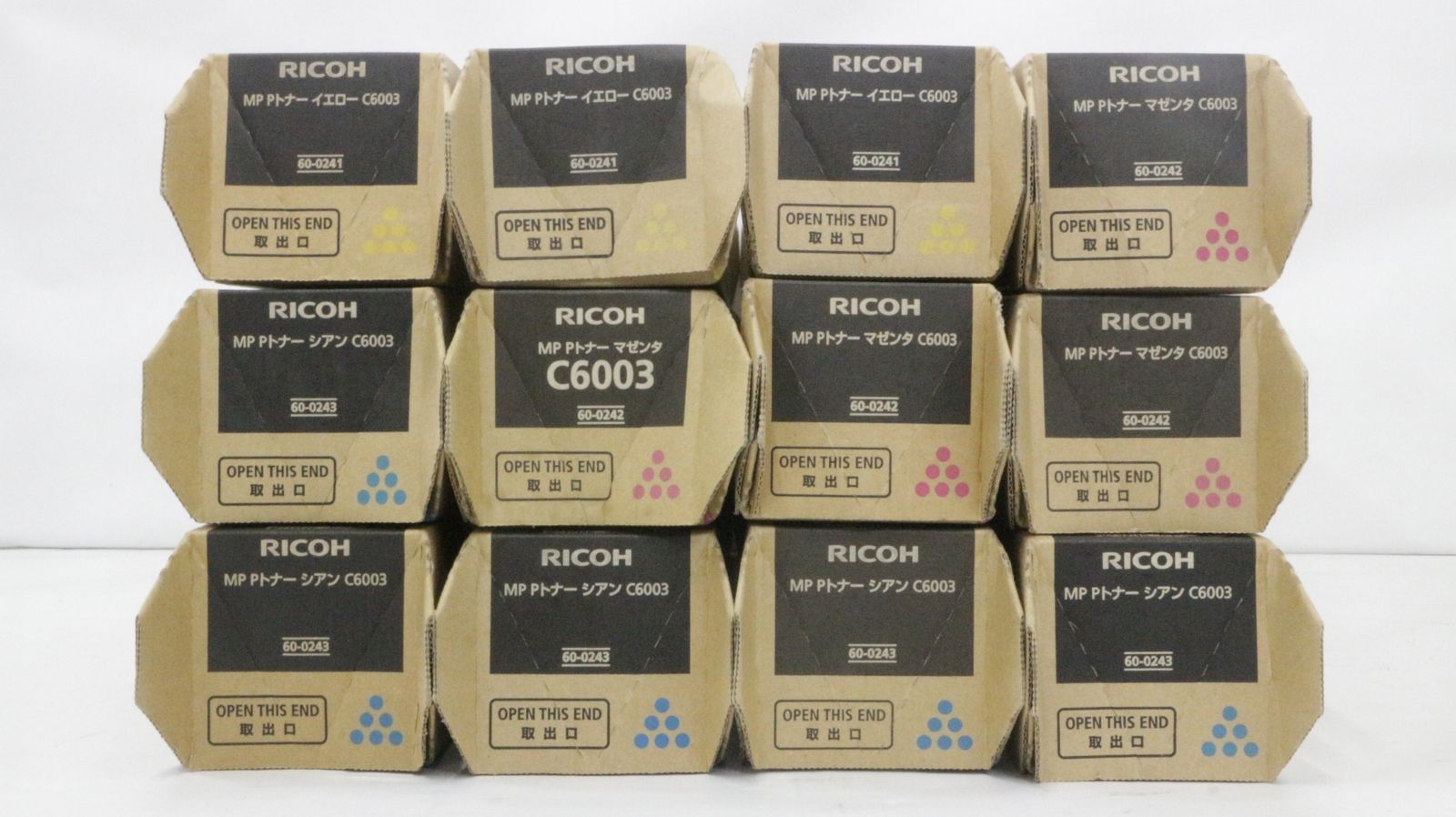 RICOH トナー C 6003 12本 シアン マゼンタ イエロー リコー D F 15 byebye