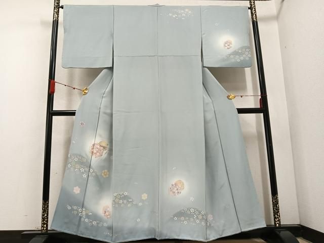 平和屋着物 訪問着 駒刺繍 舞花文 暈し染め 金彩 正絹 AABC9648ph