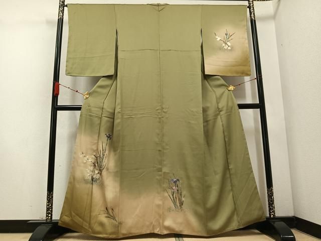 平和屋着物 訪問着 草花文 暈し染め 金彩 正絹 AABC9650ph