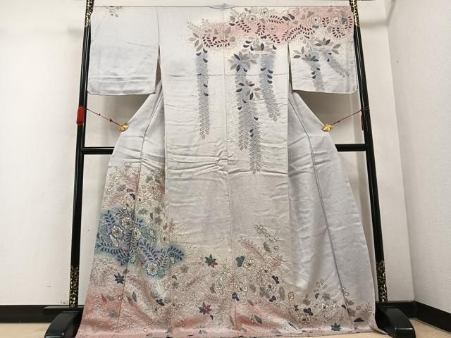 平和屋着物 訪問着 辻が花 絞り 暈し染め ロング丈 正絹 AABC9652ph