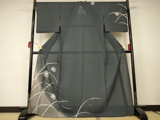 平和屋着物 夏物 訪問着 絽 草花文 暈し染め 金彩 正絹 AABC6980jd