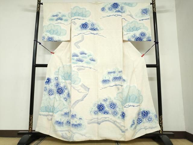 平和屋着物 訪問着 総絞り 草花文 正絹 DAAY5617ud