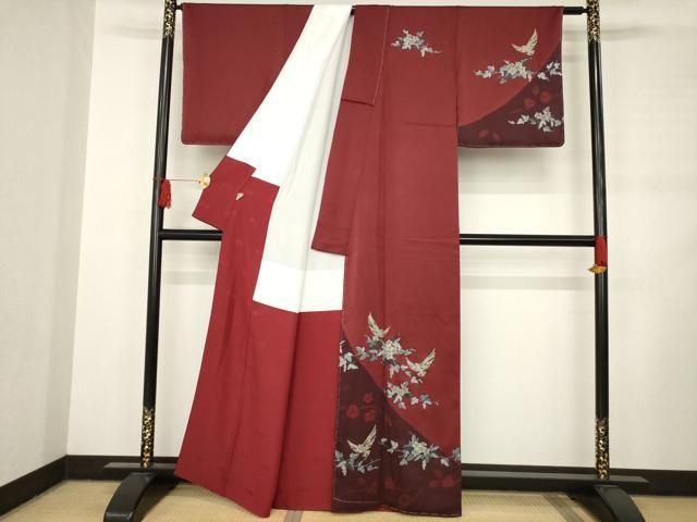 平和屋着物 染色作家 斉藤三才 訪問着 花鳥文 金彩 正絹 AABC9256ck