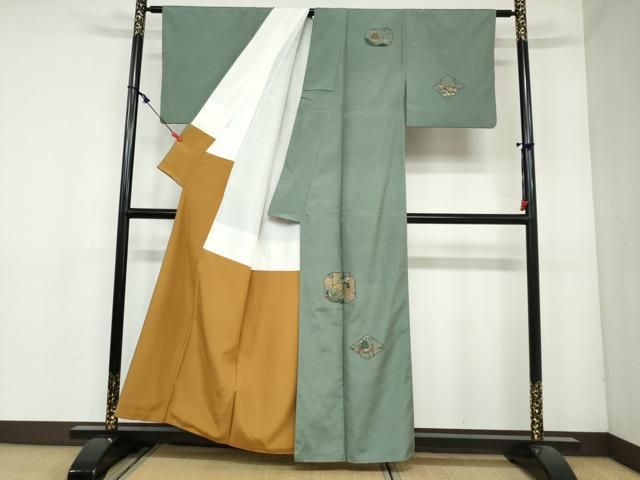 平和屋着物 京の名門 菱屋六右ェ門 紬 訪問着 平安人物文 正絹 DAAY5654ud