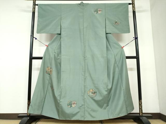 平和屋着物 京の名門 菱屋六右ェ門 紬 訪問着 平安人物文 正絹 DAAY5654ud