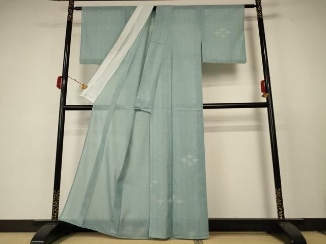 平和屋着物 夏物 訪問着 江戸小紋 絽 七宝花文 正絹 AABC9406jd