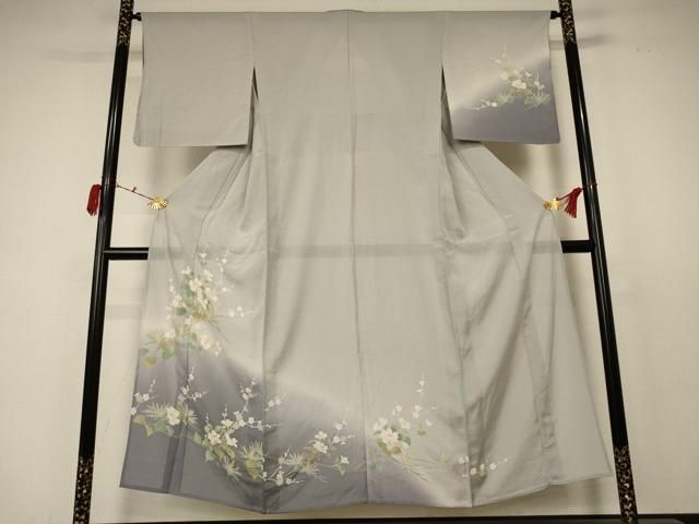 平和屋着物 夏物 訪問着 絽 草花文 暈し染め 正絹 AABC9412jd