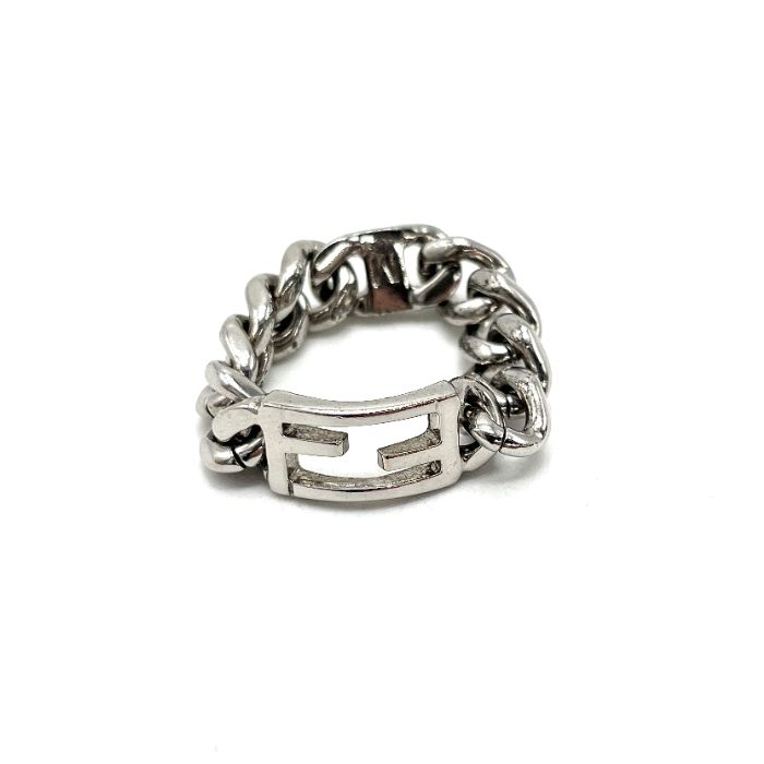 中古】良品 FENDI フェンディ バゲット シルバー リング eY10150A