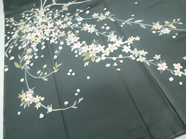 平和屋着物○本加賀友禅作家 松嶋由美 訪問着 草花文 正絹 逸品 未使用